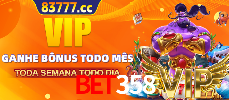 Banner promocional do BET358 oferecendo 100% de recompensas adicionais contínuas para quem fizer o login diário (Daily sign-in), com um mascote de coelho.